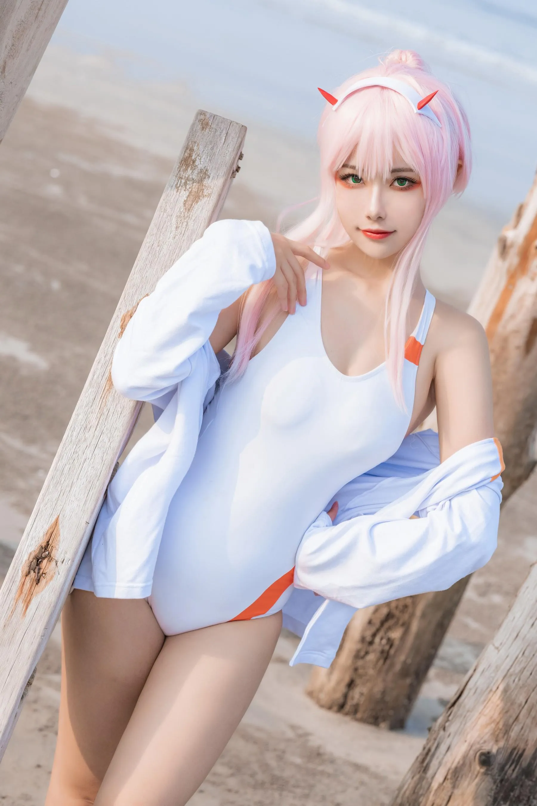 Momoko葵葵 – NO.36 DARLING in the FRANXX 02 泳装 兔女郎花嫁 [61P]插图5
